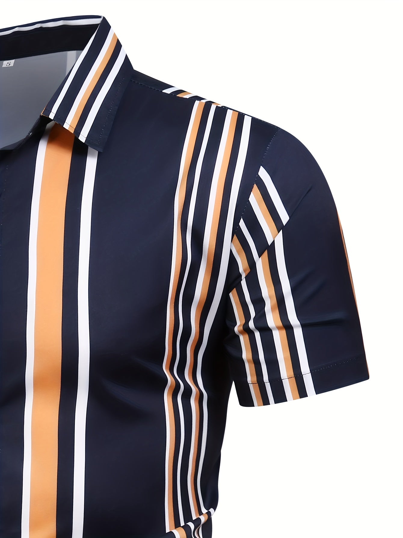 Men's Striped Lapel Shirt