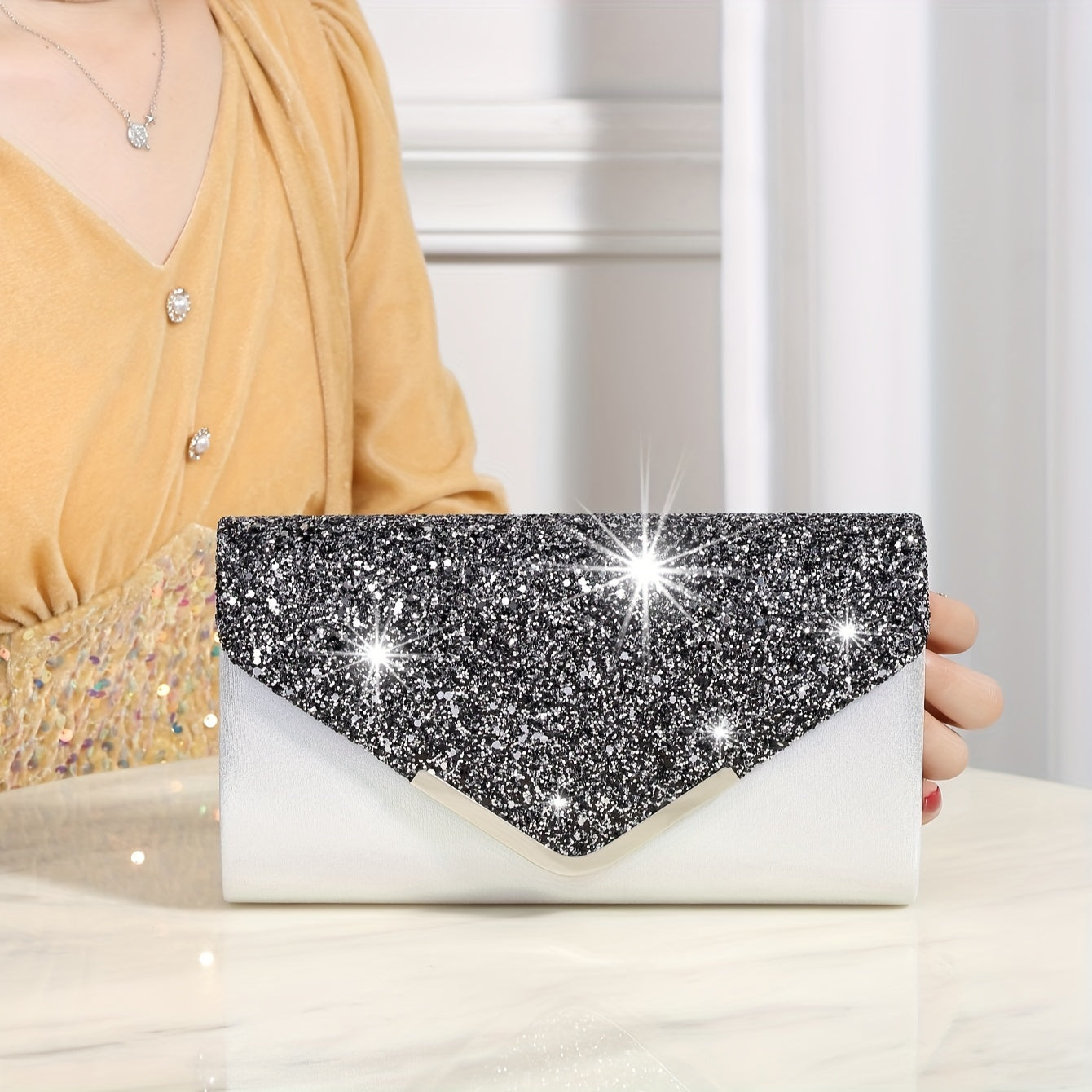 Sparkling Evening Clutch Purse Elegant Handbag for Weddings and Parties