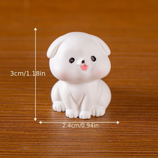 1pc Mini Puppy Statue Ornament DIY Fairy Garden Bedroom Living Room Car Decor