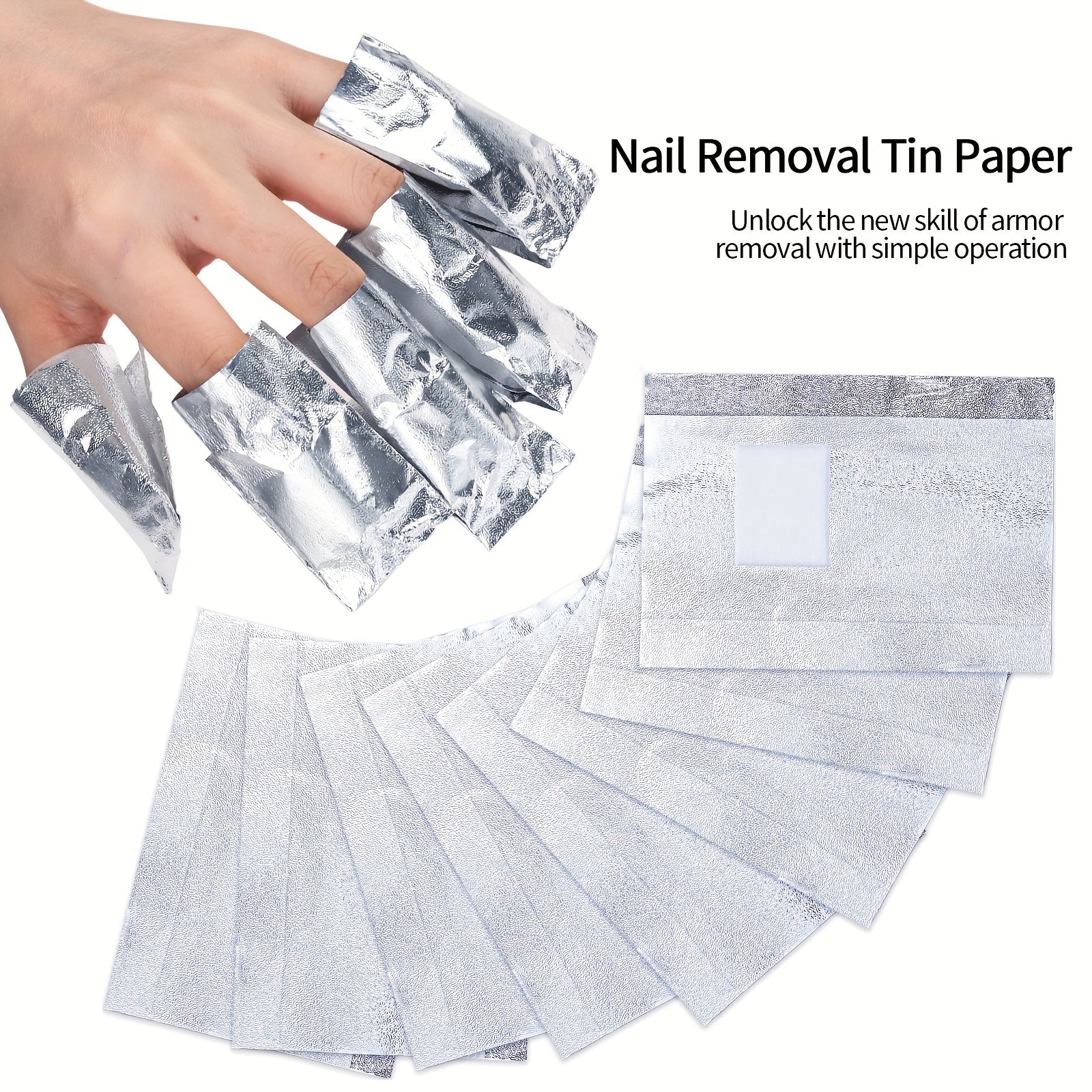 Aluminum Foil Nail Wraps for Gel Polish Removal - 50/100pcs