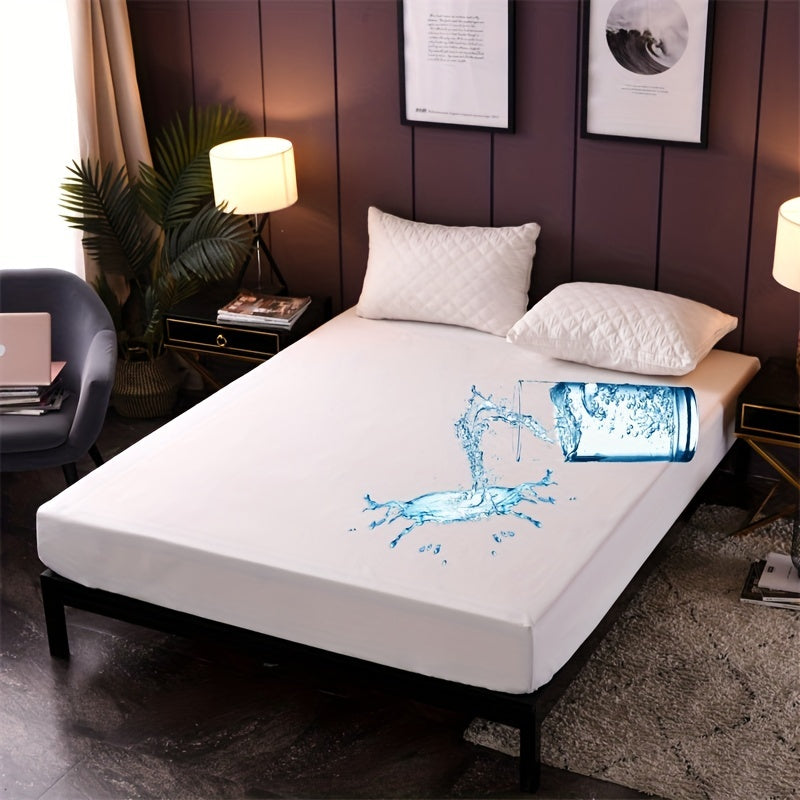 Waterproof Fitted Sheet Soft Comfortable Solid Bedding