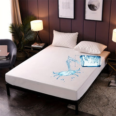 Waterproof Fitted Sheet Soft Comfortable Solid Bedding