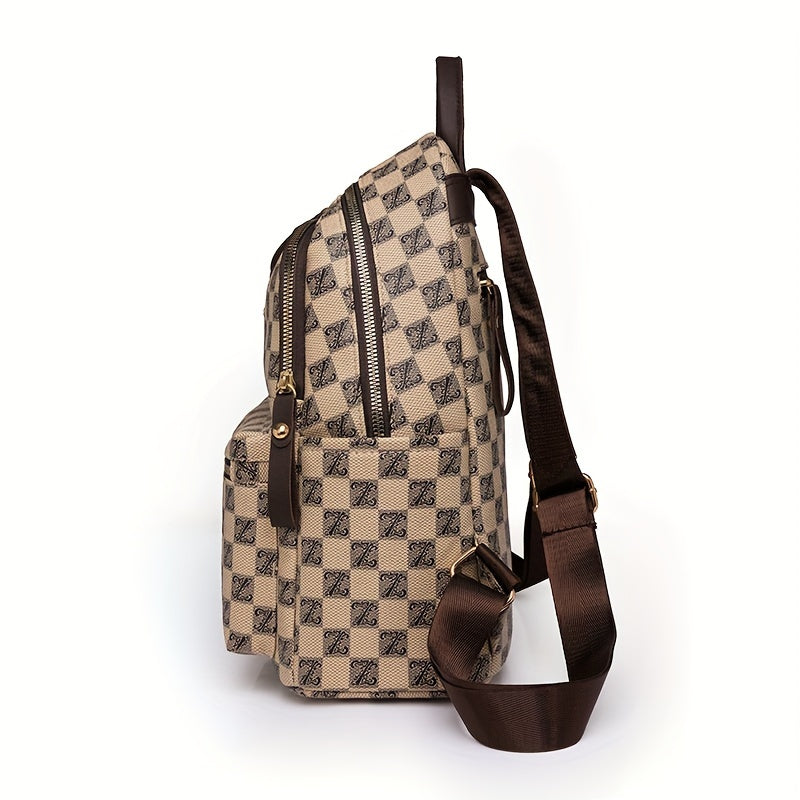 Plaid Print Backpack Spacious & Durable for Travel & Commute