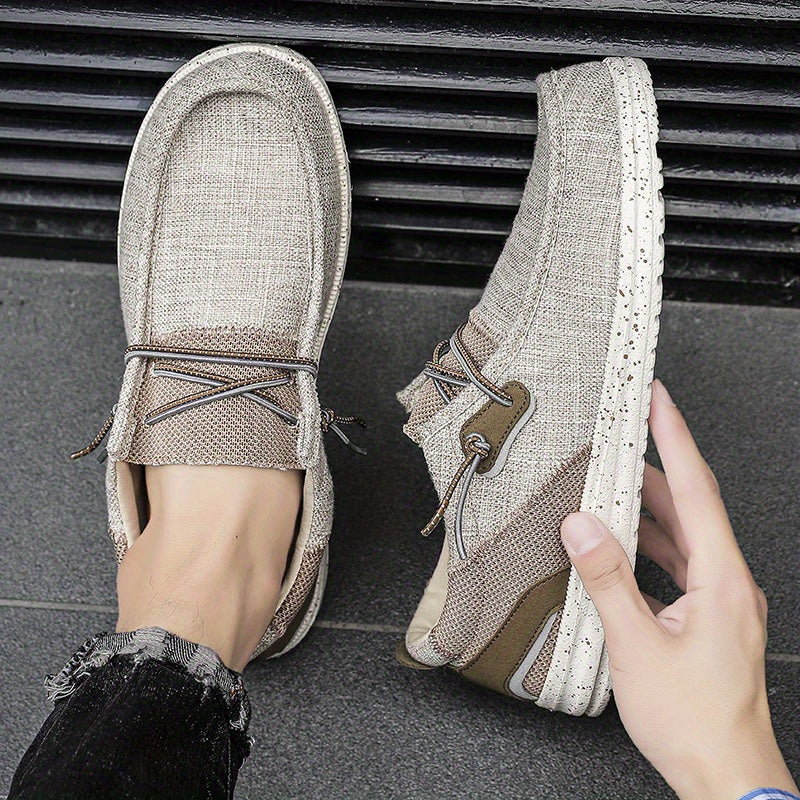 Men's Breathable Slip On Canvas Shoes For Hiking