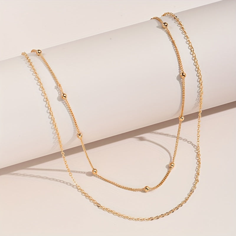 Double Layers Chain Necklace Clavicle Chain Set