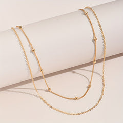 Double Layers Chain Necklace Clavicle Chain Set