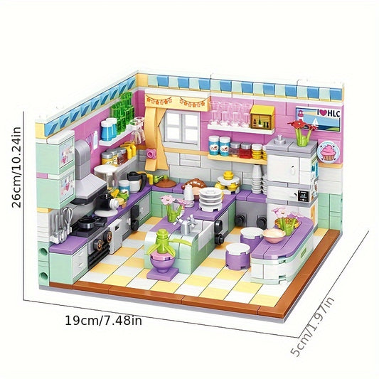 DIY Kitchenette Building Blocks Toy Set for Kids Ages 6+