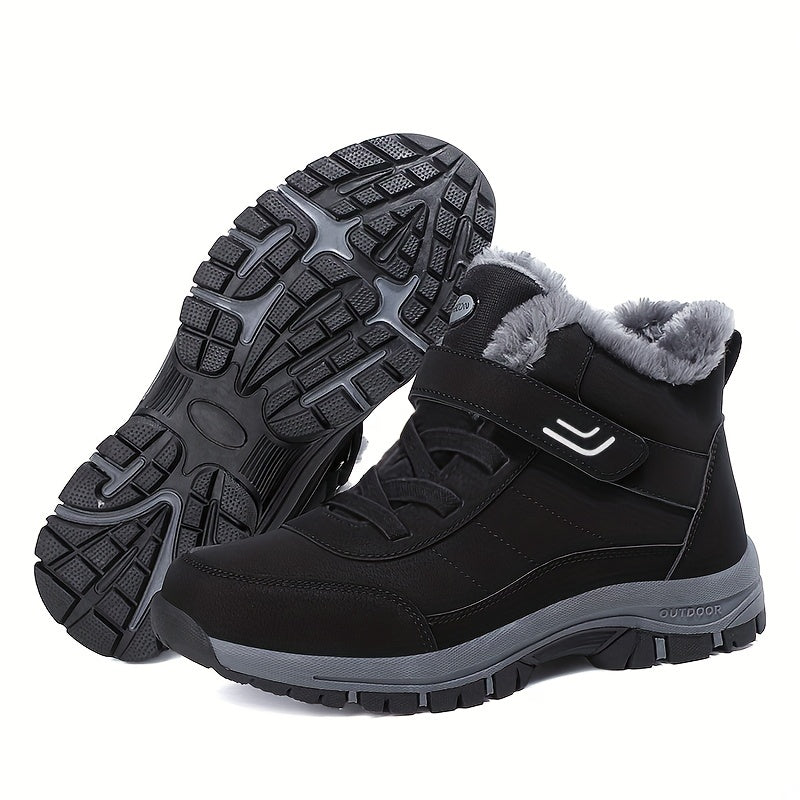 Men's Plush Lining Snow Boots for Outdoor Dark Grey