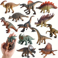 12pcs Medium Dinosaur Set Action Doll Educational Models