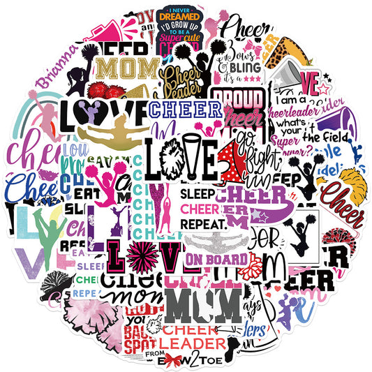 50PCS Cheerleading Stickers Water Bottles Laptops Scrapbook Motivate Cheerle