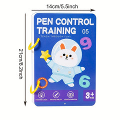 Educational Handwriting Practice Copybook with Colorful Alphabet & Shapes