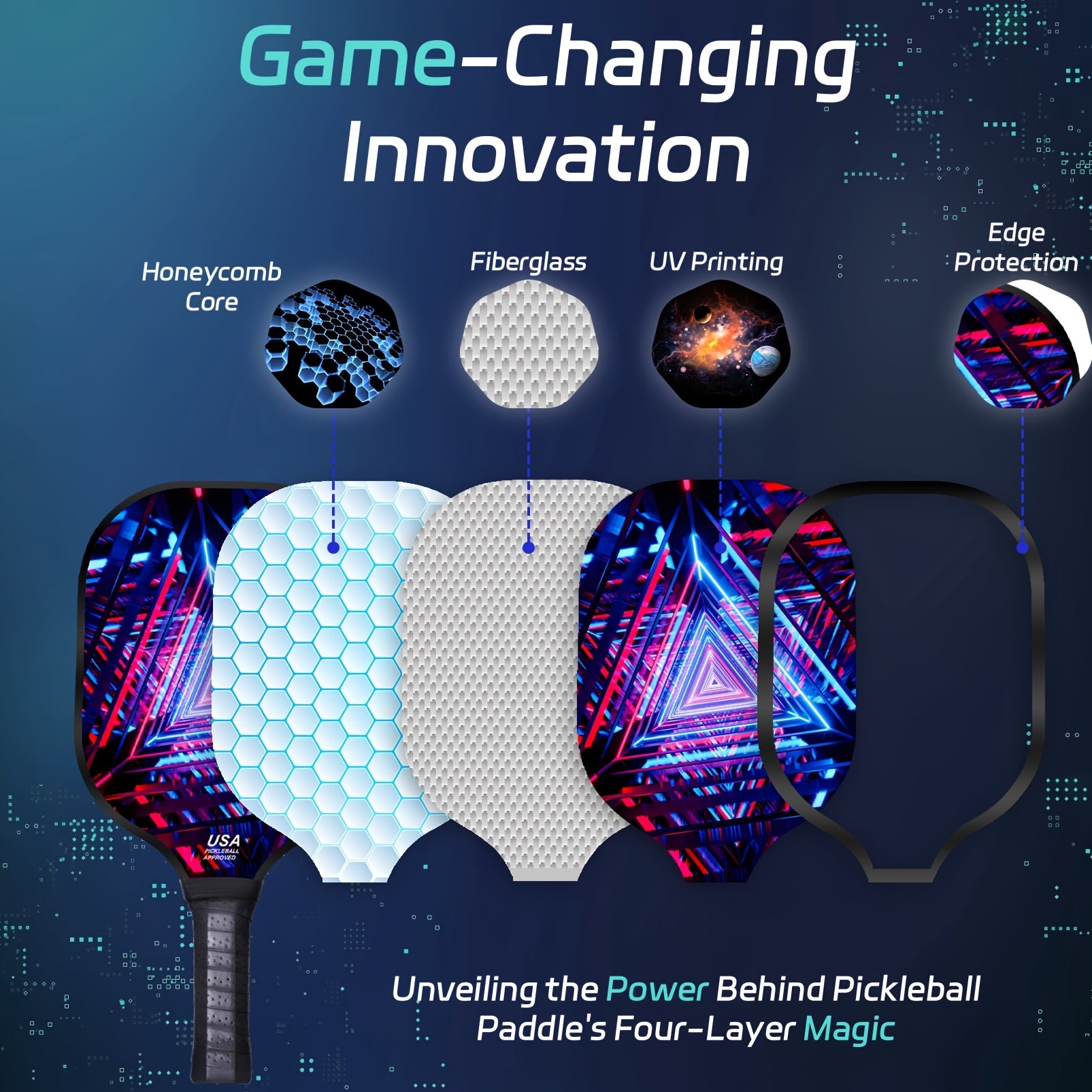 2pcs Pickleball Paddles Set Of 2 With 4 Balls