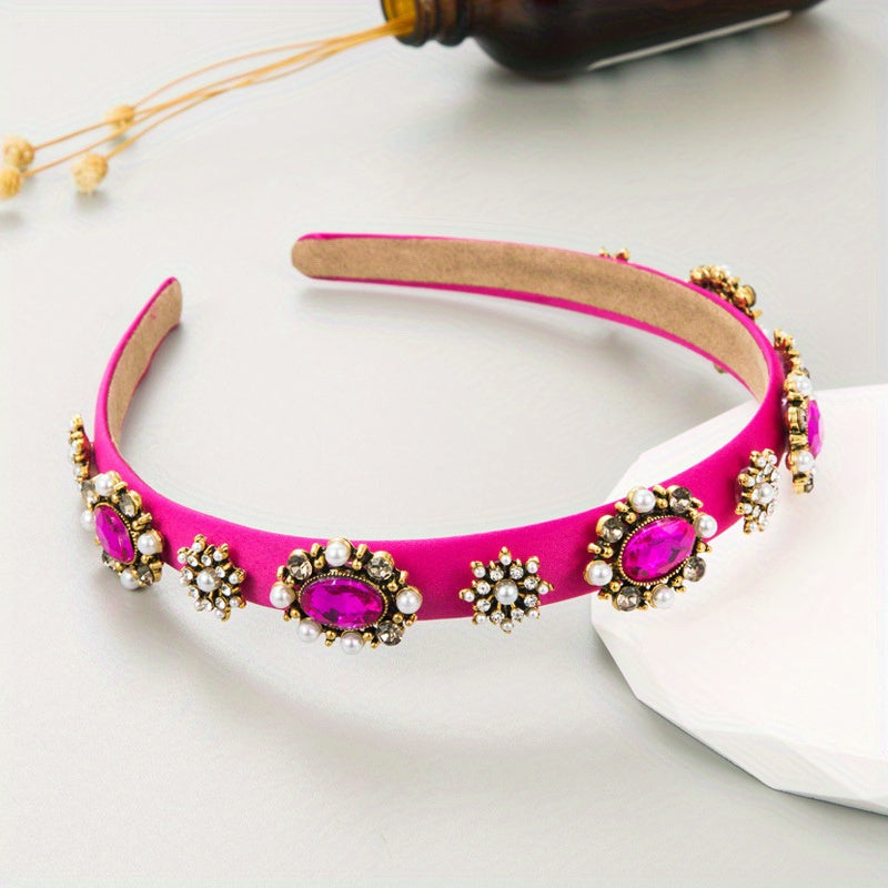 Baroque Rhinestone Headband Glitter Hair Band Vintage Hair Accessories