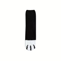 Autumn Winter Coral Fleece Mid-calf Socks Cat Claw Plush Thickened