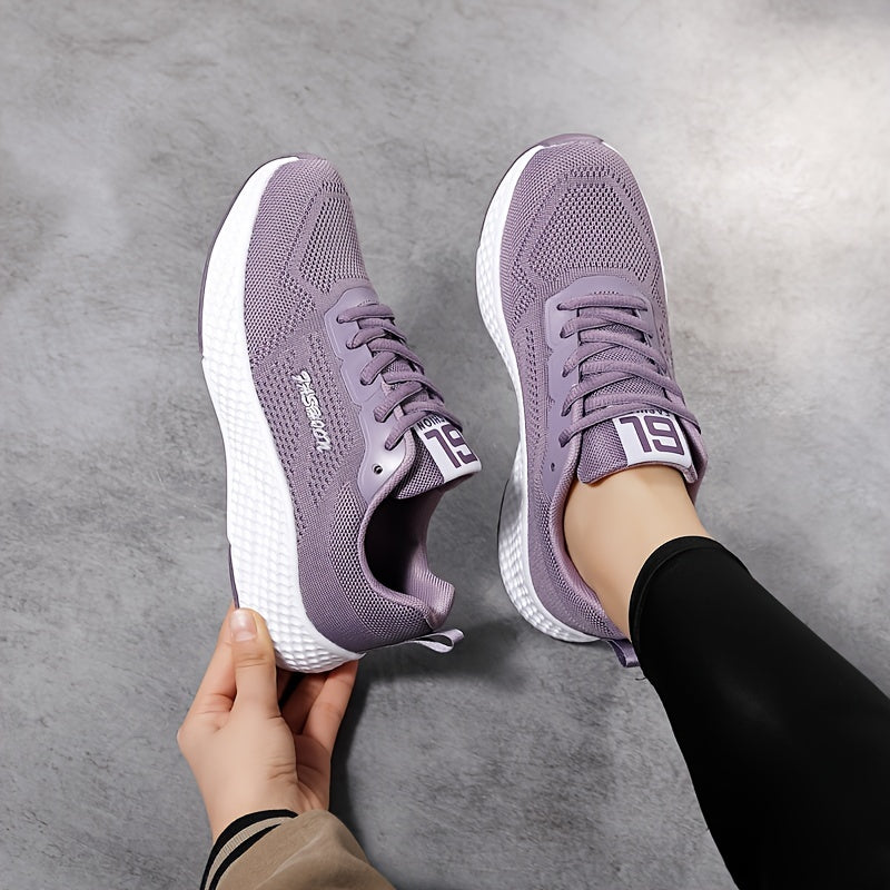 Women's Comfy Athletic Running Shoes Lace-up Breathable Walking Sneakers