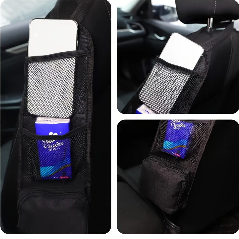 2pcs Car Seat Side Storage Bag Seat Side Hanging Organizer Oxford Cloth Mesh Bag