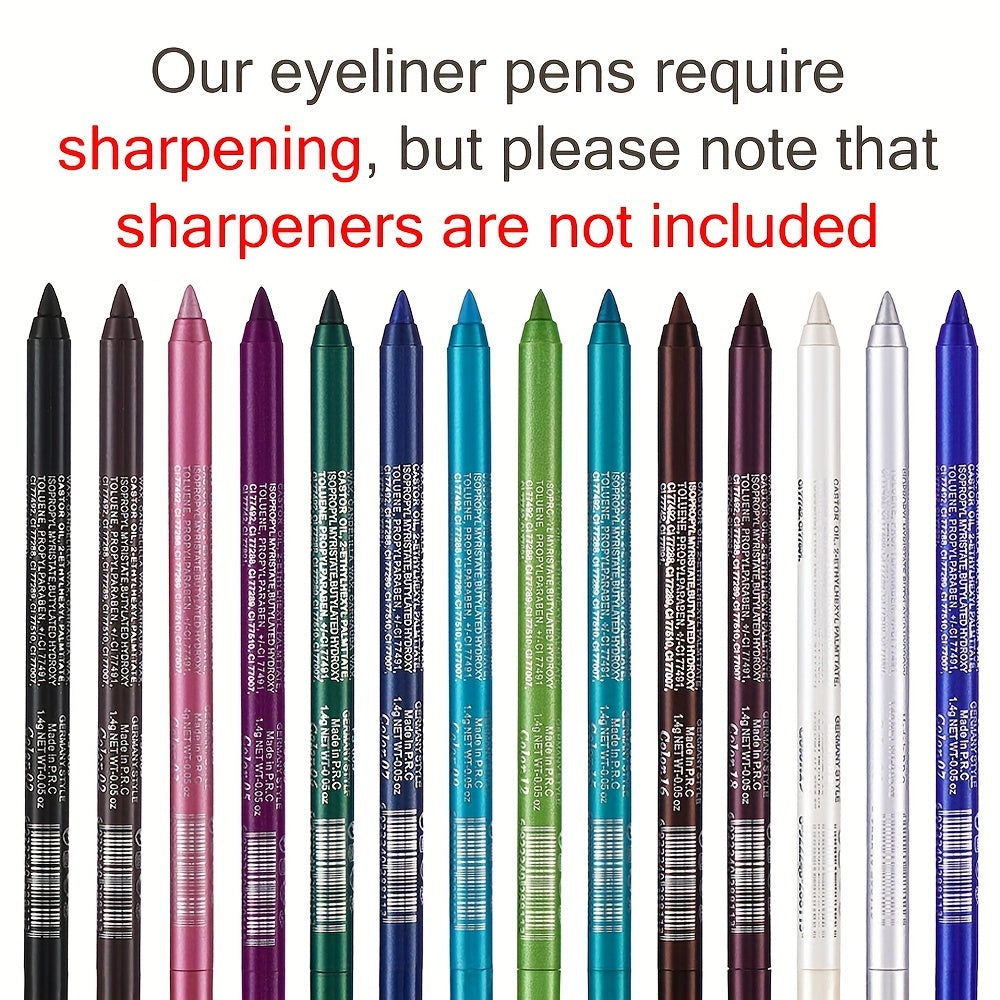 Monochromatic Pearly & Glitter Eyeliner Pen Waterproof Professional Eye Liner