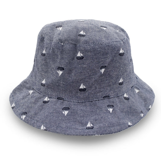Kids Denim Casual Print Basin Hat Wide Brim Sunscreen Fisherman Hat