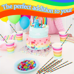 100 Rainbow Straws Bulk Colorful Drink Straws Cocktail Wedding Party