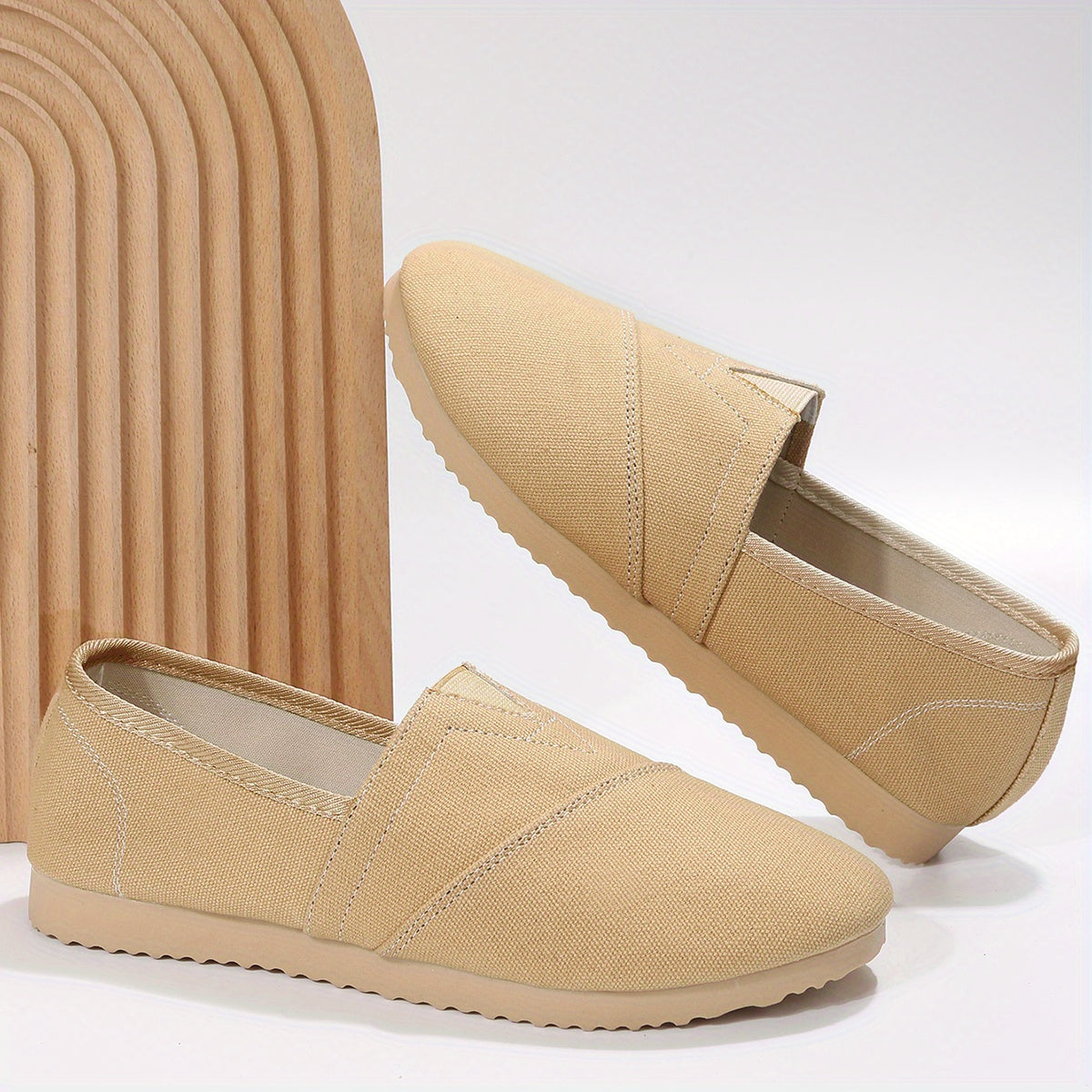 Women's Canvas Slip On Walking Sneakers Lightweight Flat Loafers