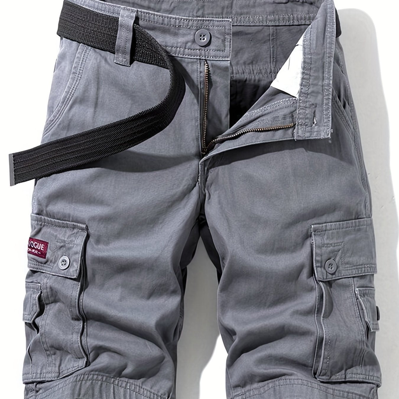 Men's Classic Cargo Shorts Solid Cotton Pocket Waist Drawstring