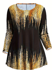  Ombre Graphic Print Tunic Top & Leggings Set