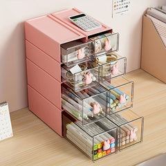 Large Capacity Pencil Case Transparent Drawer Storage Box