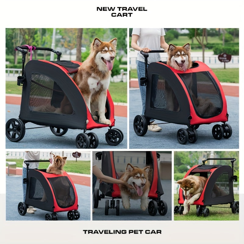Foldable Pet Stroller For Medium & Large Dogs