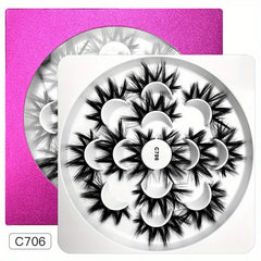 Fluffy 8D Faux Mink Lashes Natural Wispy Curly False Eyelashes