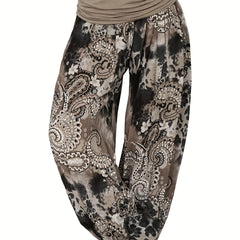  Boho Paisley Print High Waist Harem Pants