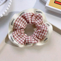Plaid Scrunchies Hair Tie Colorful Hair Rope Checkered Hair Ring