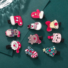10pcs Christmas Tree & Snowman Decor Hair Clip