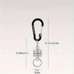 Stainless Steel Wire Lanyard Magnetic Keychain Retractable Spring Coil