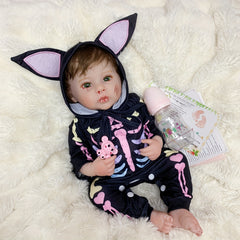 18 Inch Autumn Reborn Doll with Rooted Hair & 3D Painted Skin