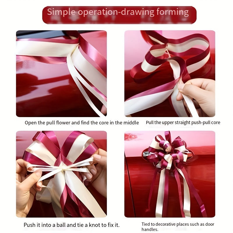 1pc Pull Bow Ribbon Gift DIY Party Wedding Car Decoration Opening Flower Basket