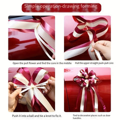 1pc Pull Bow Ribbon Gift DIY Party Wedding Car Decoration Opening Flower Basket