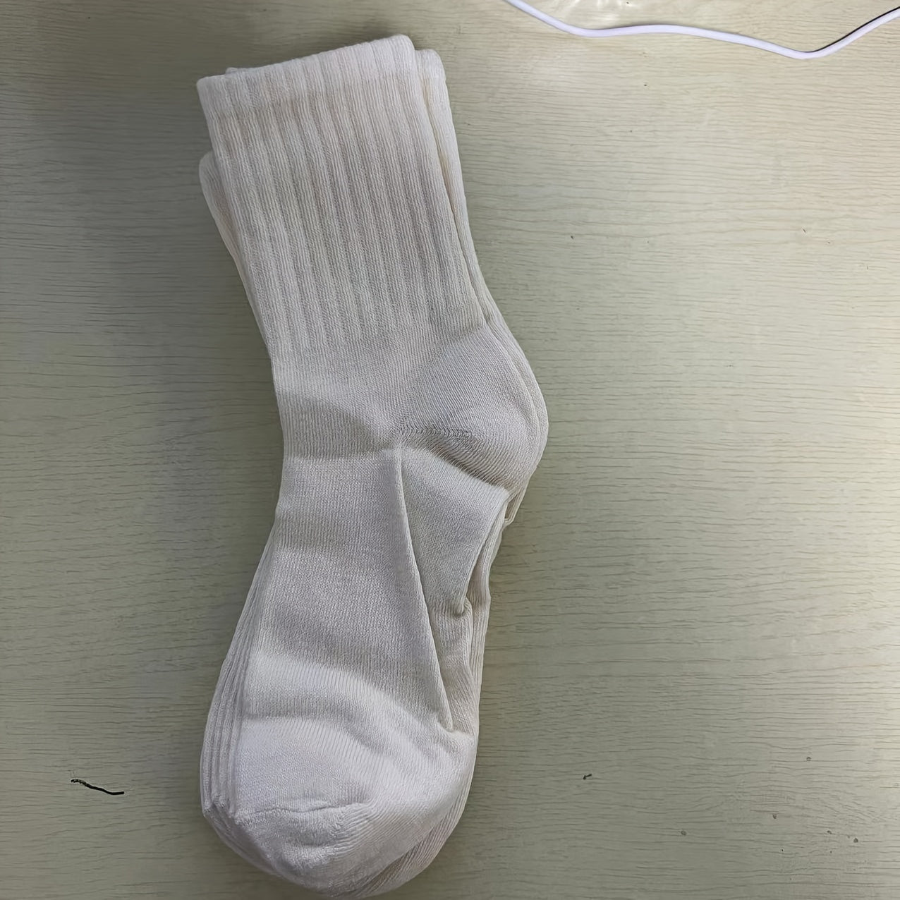 5 Pairs Casual Plain Socks Breathable Comfy Crew Socks for Men Women
