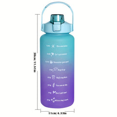 Gradient Plastic Water Cup With Straw Large Capacity