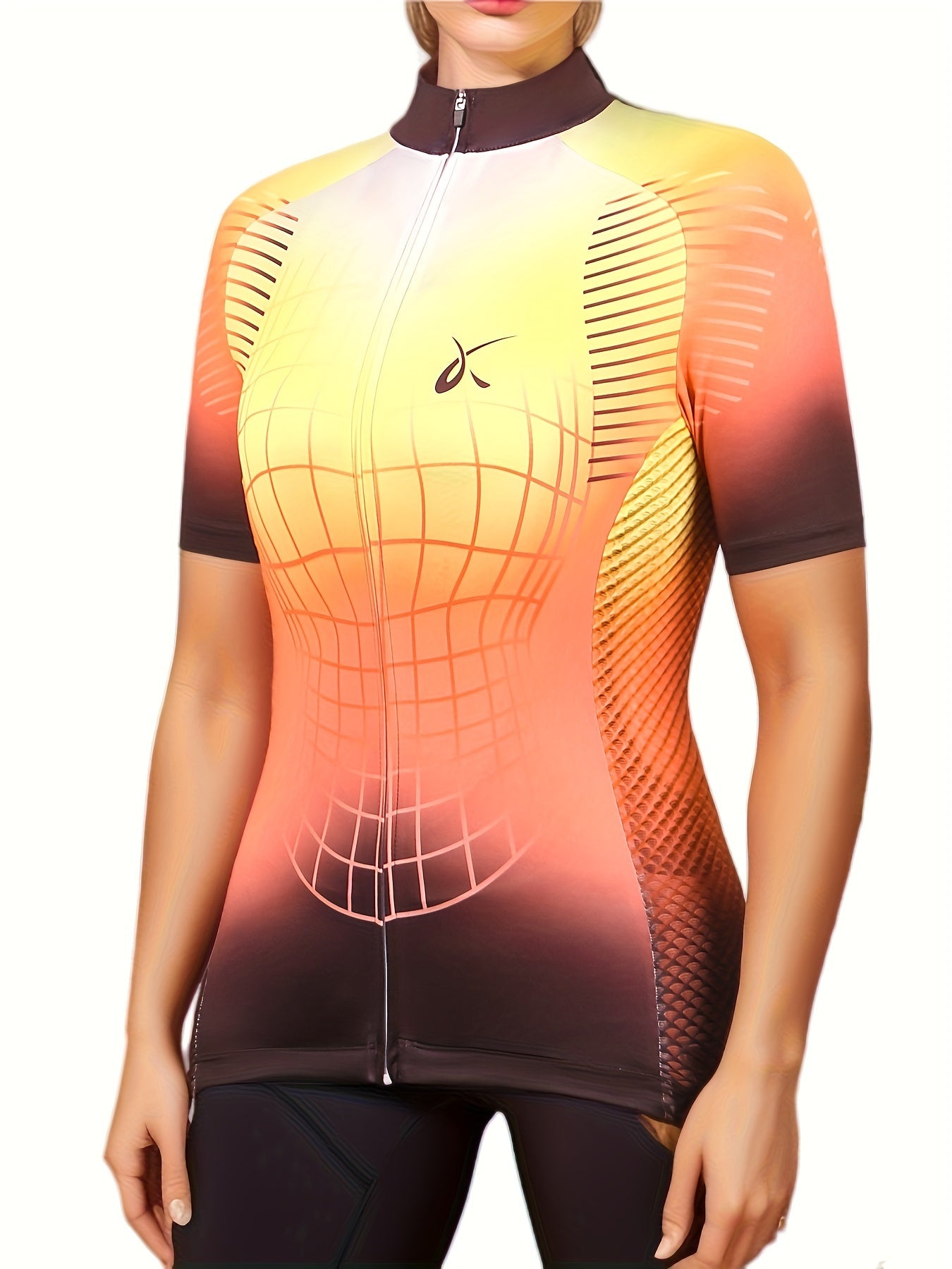 Women's Cycling Jersey Short Sleeve Sports Top Zip Moisture Wicking