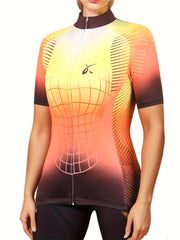 Women's Cycling Jersey Short Sleeve Sports Top Zip Moisture Wicking