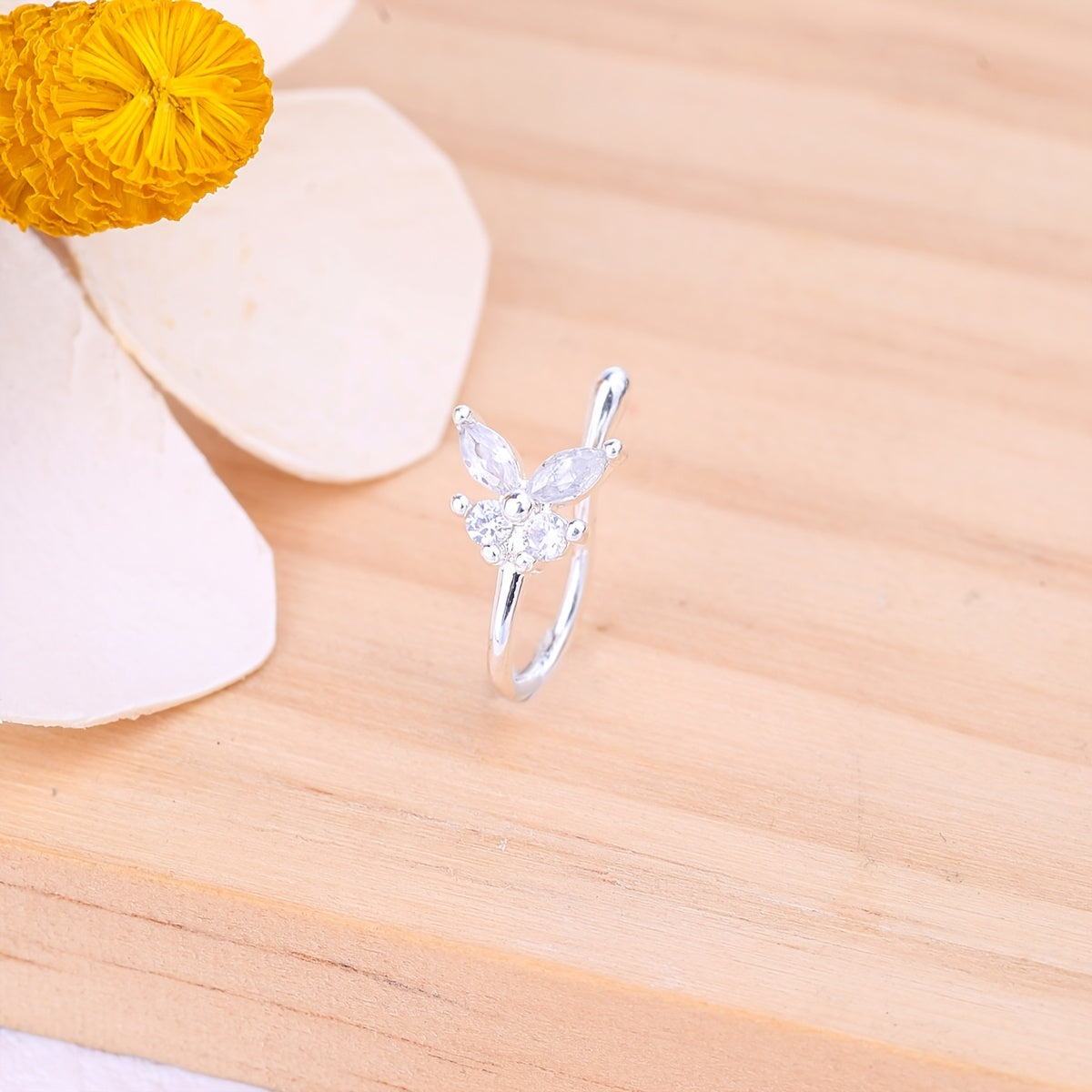 Glamor Zircon Butterfly Nose Ring Women's Delicate Jewelry Nose Clip