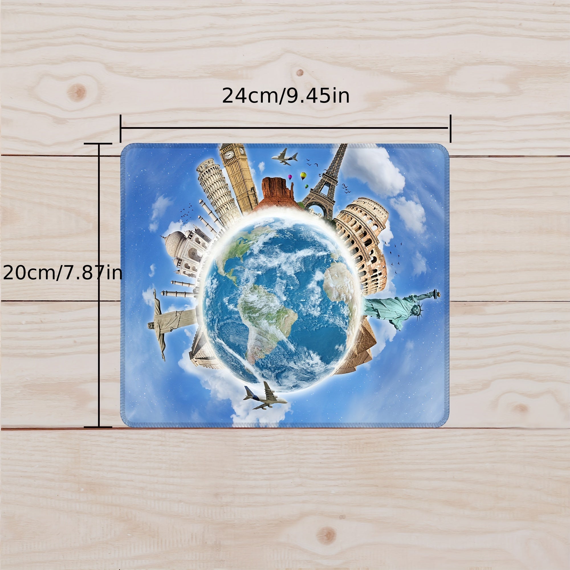 Printed Washable Mouse Pad for Office Laptops - Non-slip Rubber Base