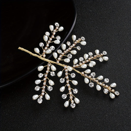 Bride Hair Clip Rhinestone Hairpin Faux Pearl Beads Hair Accessories