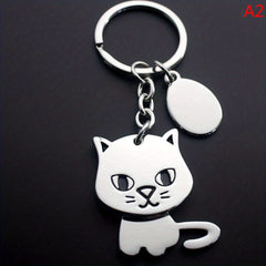 Cute Animal Keychain Puppy Cat Metal Keyring