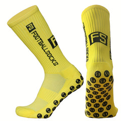 Anti Slip Mid Calf Athletic Socks Football Sweat Absorbing Breathable Socks