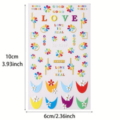 5D Embossed Flower Nail Art Stickers Self Adhesive Sunflower Dasiy Nail Art