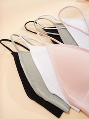 4pcs Solid Wireless Bras Women's Lingerie