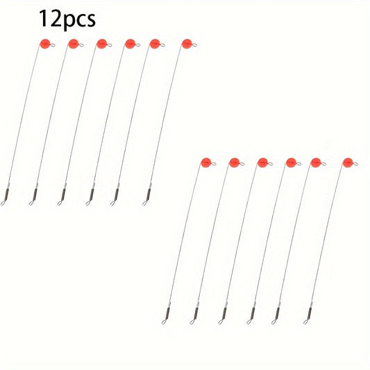 Ice Fishing Red Spring Bobber Stops Stainless Steel Wire Beads