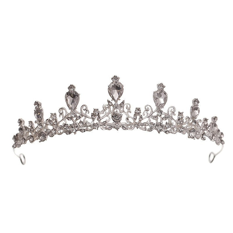 Vintage Gothic Antique Crown Tiara Headband With Rhinestone Crystals