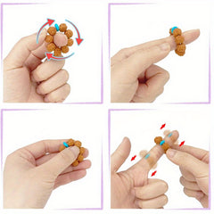 Finger Winding Ring Brown Fuzzy Texture Fidget Toy for Relax & Stress